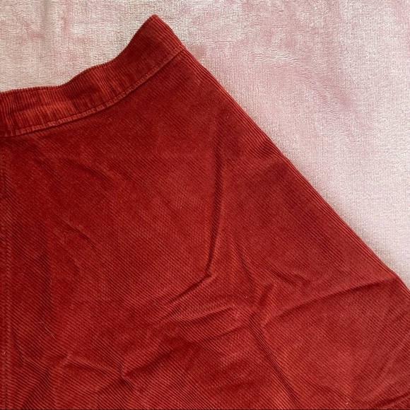 Burnt Orange Corduroy Mini Skirt - Picture 2 of 4